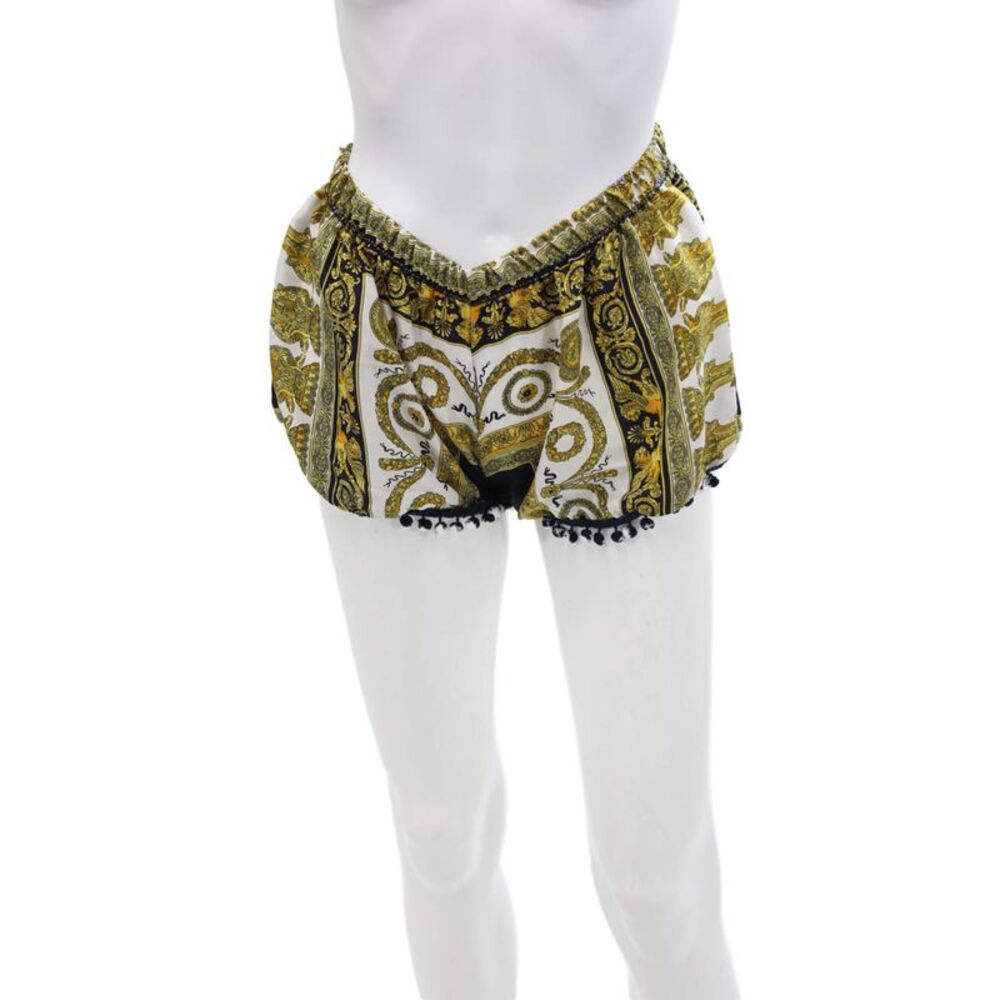 Capuccino Women's Elastic Waist Tassel Printed Casual Shorts Size XS